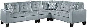 Lexicon Lantana Microfiber Reversible Sectional Sofa Gray