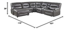 Lexicon Westby Power Reclining Sectional Sofa Gray