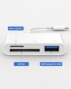 Generic 3-in-1 USB-C SD and MicroSD Card Reader