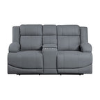 Lexicon Landwood Graphite Blue Power Reclining Loveseat