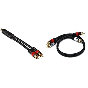 Monoprice 6inch RCA Female to 2-RCA Male Splitter Adapter & Cable