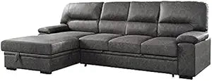 Lexicon Michigan Microfiber - Sectional with Left Chaise - Dark Gray