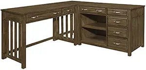 Lexicon Blanche Wood L Shaped Home Office Desk — main product image