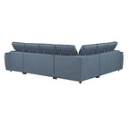 Lexicon 194840129479 Cataleya Blue Chenille 4-Piece Sectional Sofa
