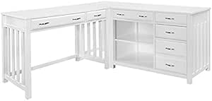 Lexicon Blanche Wood L - L Shaped Desk - White - Home Office