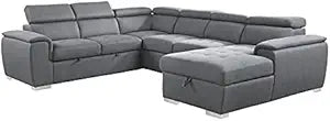 Lexicon Berel 4-Piece Light Gray Sectional Sofa Bed