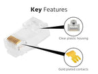 Monoprice 107266 Cat6 Solid Cable RJ45 Plugs