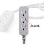 GE Pro 3-Outlet Surge Protector Power Strip 15ft Braided Cord
