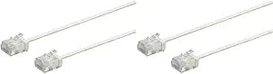 Monoprice 134222 Cat6 1ft Ethernet Cable 2-Pack White SlimRun
