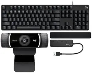 Logitech G413 SE Gaming Keyboard Bundle - Webcam, Palm Rest, USB Hub