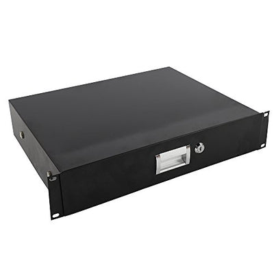 UDeuxff 2U Locking Rack Mount Drawer for 19-Inch Racks