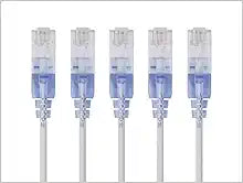 Monoprice 115140 SlimRun Cat6A Ethernet Cable 7ft 5-Pack