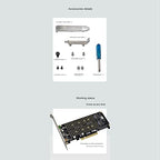 Bloepum Dual NVMe PCIe X8 Bifurcation Adapter Card