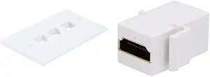 Monoprice 3-Hole Keystone Wall Plate with HDMI Coupler