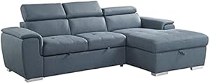 Lexicon Berel 2-Piece Blue Fabric Sectional with Bed