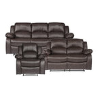 Lexicon Humphreys Brown Faux Leather Reclining Set