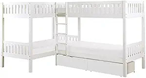 Lexicon Galen Corner Bunk Bed with Storage White