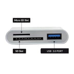 RediTekGo 3-in-1 USB-C SD and Micro SD Card Reader with USB 3.0 Port