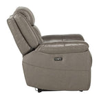 Lexicon 194840134374 Finlay Leather Power Reclining Chair - Brownish Gray