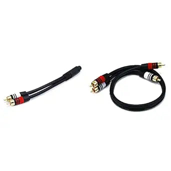 Monoprice 6inch 3.5mm to 2RCA Premium Audio Cable — main product image