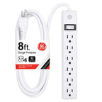 GE 67122 Power Strip: 6-Outlet, 8ft Cord, Heavy Duty, UL Listed