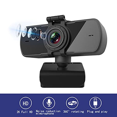 DDYYDS 2K Autofocus Webcam with Privacy Shutter