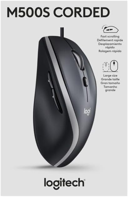 Logitech M500s Advanced Corded Mouse Hyper-Fast Scroll