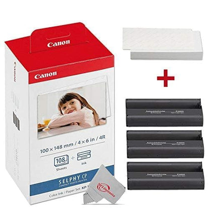 Canon B0721C5XTW KP-108IN Color Ink Paper Set 3-Pack