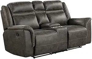 Lexicon Boise Reclining Loveseat Microfiber Brown — main product image