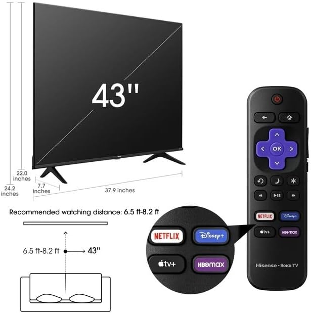 Hisense 43R6E4 43-Inch 4K UHD Smart TV Renewed