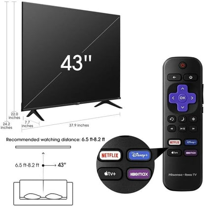 Hisense 43R6E4 43-Inch 4K UHD Smart TV Renewed