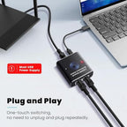 Fervit 2-Port 2.5G/5G Manual Push-Button Network Switcher