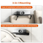 PUTORSEN No-Drill Projector Mount and Adjustable Bedside Shelf