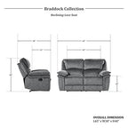 Lexicon Braddock Gray 2-Piece Reclining Living Room Set
