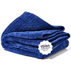 Gravity Weighted Blanket, 15lbs, 48x72, Navy, Cotton, Washable Cover