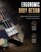 Ktaxon Flame-Shaped 4-String Electric Bass Guitar Kit