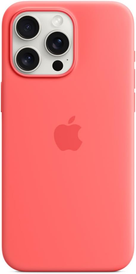 Apple iPhone 15 Pro Max Silicone Case - Guava MagSafe