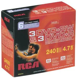 RCA DVDCP33 DVD+R/RW Combo Pack (6-pk) — main product image