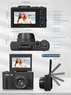Tymzur 4K Vlogging Camera with Flip Screen and WiFi