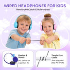Wensdo Kids Wired On-Ear Classroom Headphones, Bulk Set
