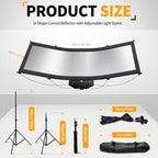SH Photography Reflector Kit with U-Shaped Curved Panel and Stand