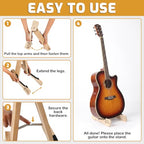 GOGHOST Wooden Folding A-Frame Guitar Stand in Maple