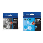 Epson T288XL120 Black & T288XL220 Cyan Ink Cartridge Combo