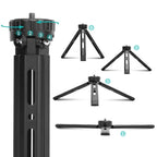 Toyvian Foldable Aluminum Mini Tabletop Tripod