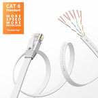 Jadaol Flat Cat 6 Ethernet Cable with Cable Clips