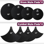 Millsten 12-Piece Drum Mute Pad Practice Set