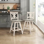 Lexicon D185602-24WT Havre Swivel Counter Barstools White