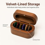 yinyess Wooden Guitar Pick Case with 10-Pick Assortment