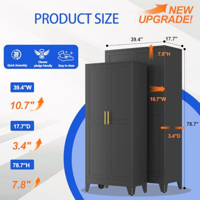 GAIOUS 79-Inch Tall Metal Kitchen Pantry Storage Cabinet