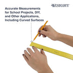 Westcott 16264 Magnetic Flexible Rulers 12 Inch 3-Pack Yellow